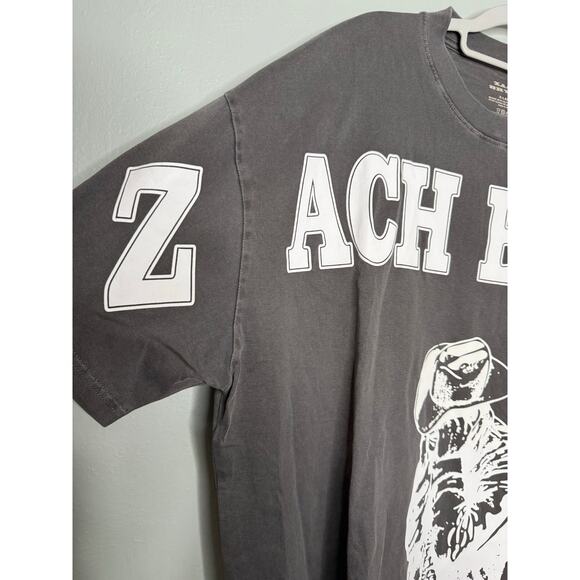 Zach Bryan Burn Burn Burn tour big spell out grey graphic t-shirt - Picture 3 of 6